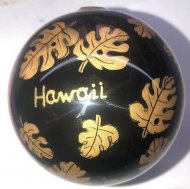 Hand Painted Hawaii Golden Monstera Leaves Christmas Ornament